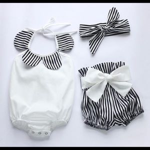 Baby Black and White Striped Outfit